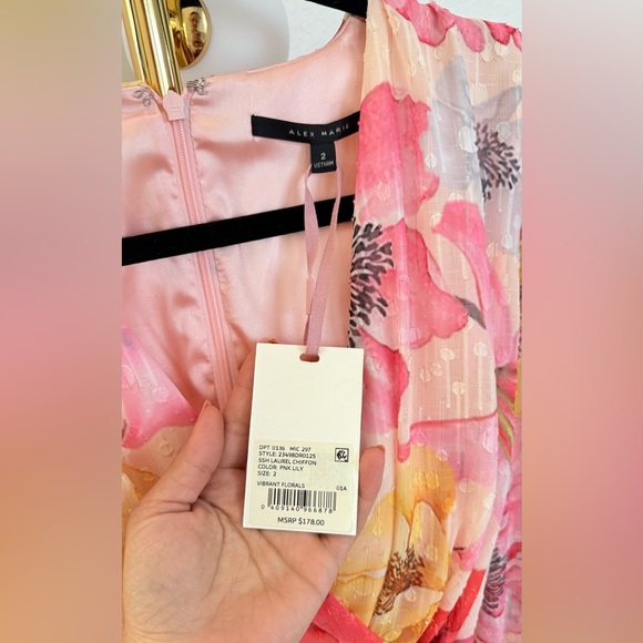 Alex Marie Long Sleeve dress Surplice V-Neck - Picture 8 of 8